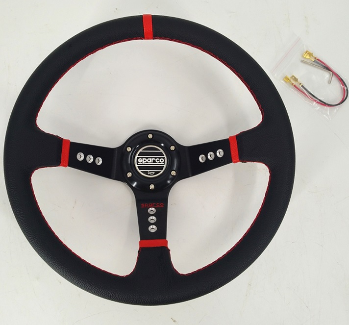 Sparco Red Steering Wheel Suede